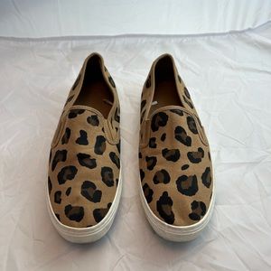 Leopard slip on sneakers size 10